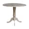International Concepts Round 42 in Round Dual Drop Leaf Pedestal Table, 35.5 inH, Washed Gray Taupe, 42 W, 42 L, 35.5 in H K09-42DPT-6B - alternate 4